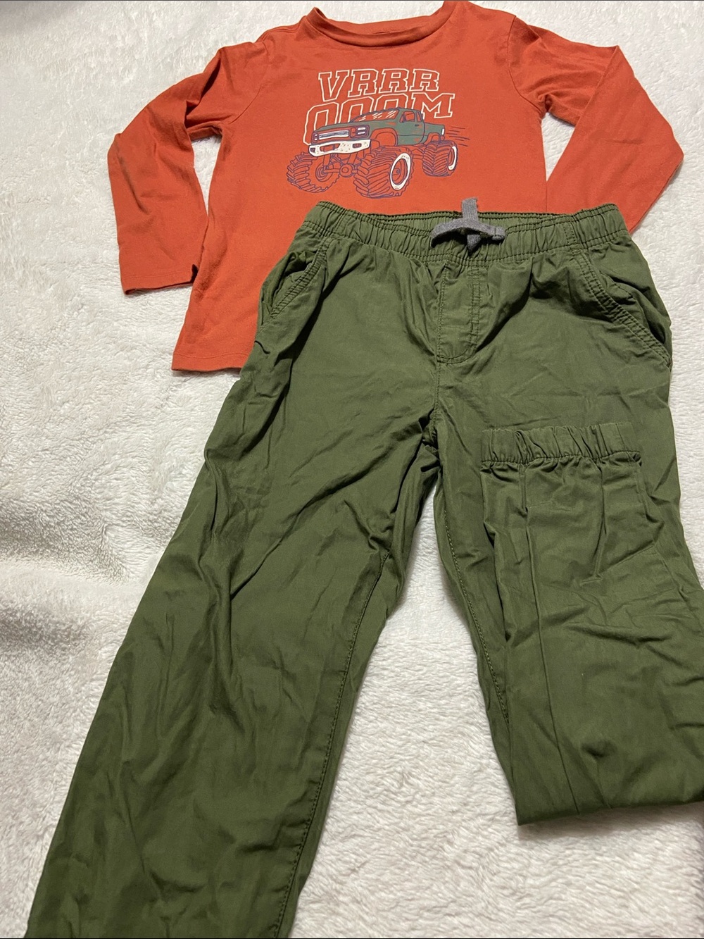 Carter's Olive Green Cargo Joggers with Drawstring Waist